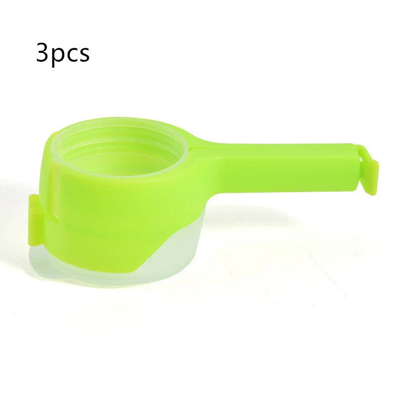 Versatile food clips in a range of colours, featuring airtight sealing and a convenient pour spout