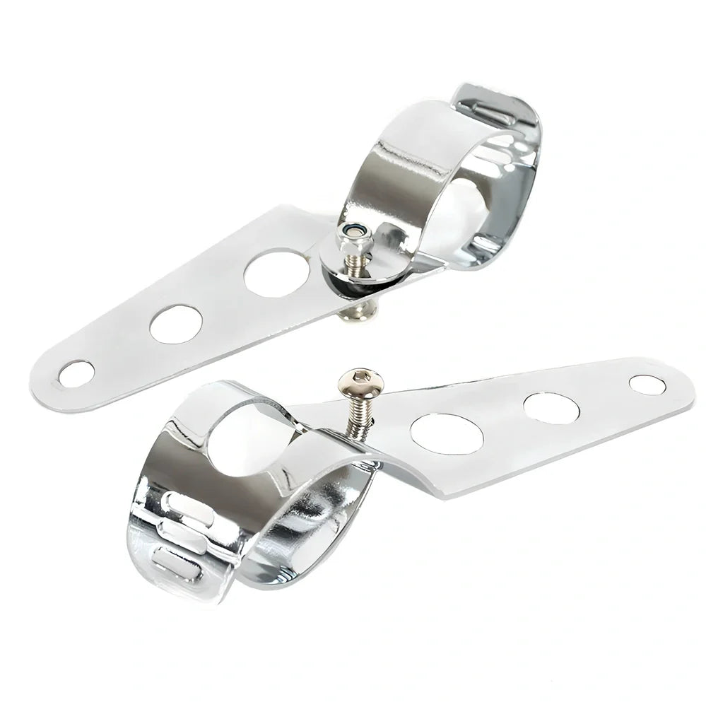 7-inch black ABS motorcycle headlight with yellow LED turn signals and adjustable brackets for cafe racer fit