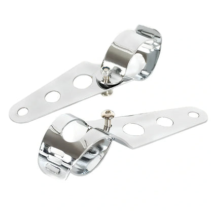 7-inch black ABS motorcycle headlight with yellow LED turn signals and adjustable brackets for cafe racer fit