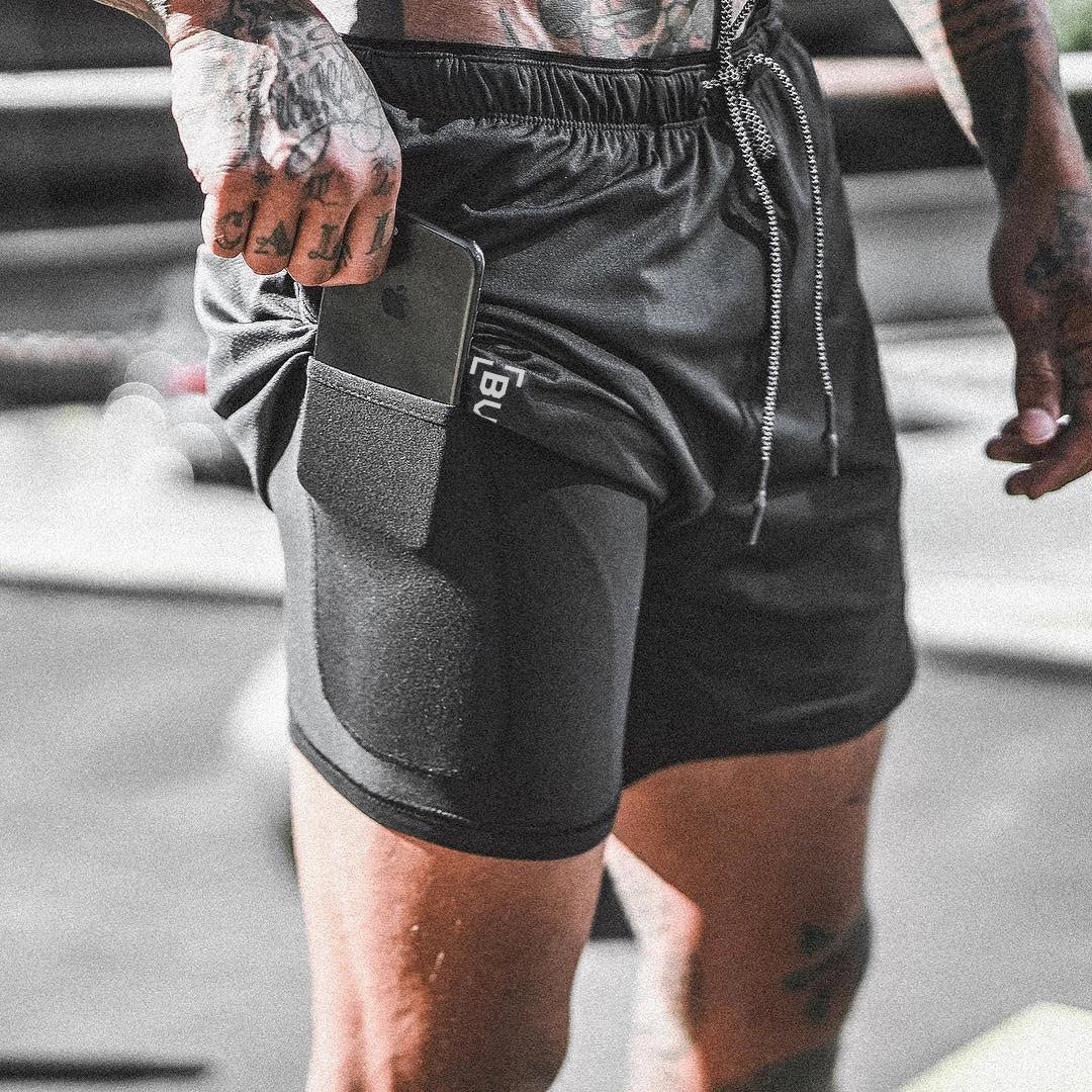 Pocket compression shorts in various colours and sizes for workouts and outdoor activities