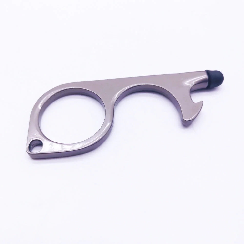 Alloy protective door opener keychain in various colours, 7.9cm in size