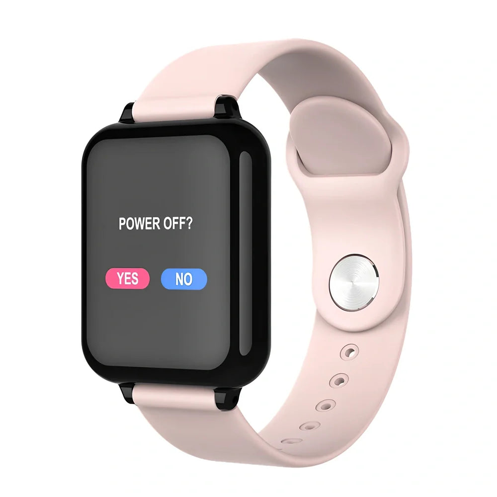 B57 smart sports watch in black with 1.3 inch IPS screen, M/L strap for 150-200mm wrists, health monitoring features