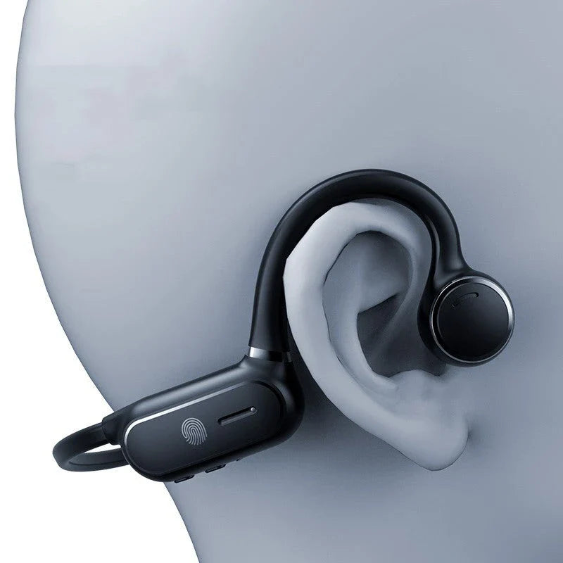 Air Conduction Touch Bluetooth Wireless Earphone in black and white with open-ear design