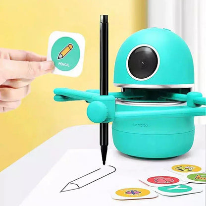 Interactive painting robot for children with guided drawing features and durable ABS plastic construction