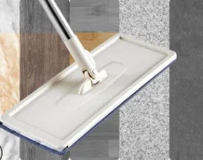 Microfiber flat mop with 360-degree rotating head and bucket for wooden and tile floor cleaning