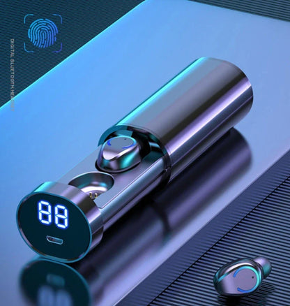 Wireless Dual Ear Bluetooth Headset in Black with graphene speakers