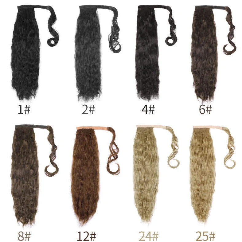 Corn hot beard ponytail wig with 58cm length and heat resistance up to 150°C