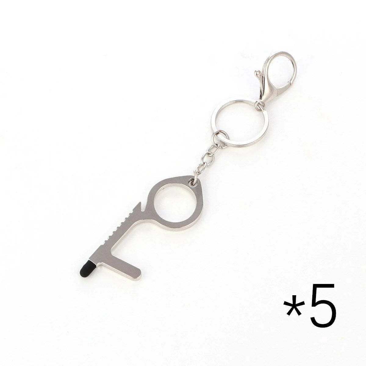 Alloy protective door opener keychain in various colours, 7.9cm in size
