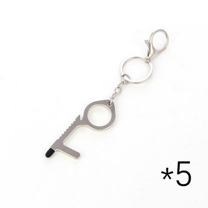 Alloy protective door opener keychain in various colours, 7.9cm in size