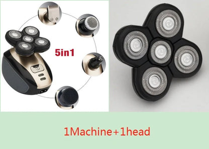 5-in-1 multifunctional electric shaver for men with 5 floating blades, waterproof design