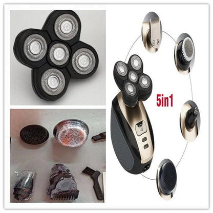 5-in-1 multifunctional electric shaver for men with 5 floating blades, waterproof design