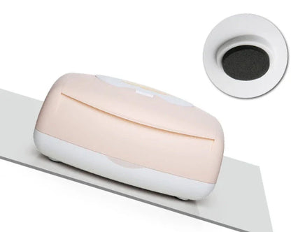 Pink steam-heated baby wipes warmer with double-layered seal design