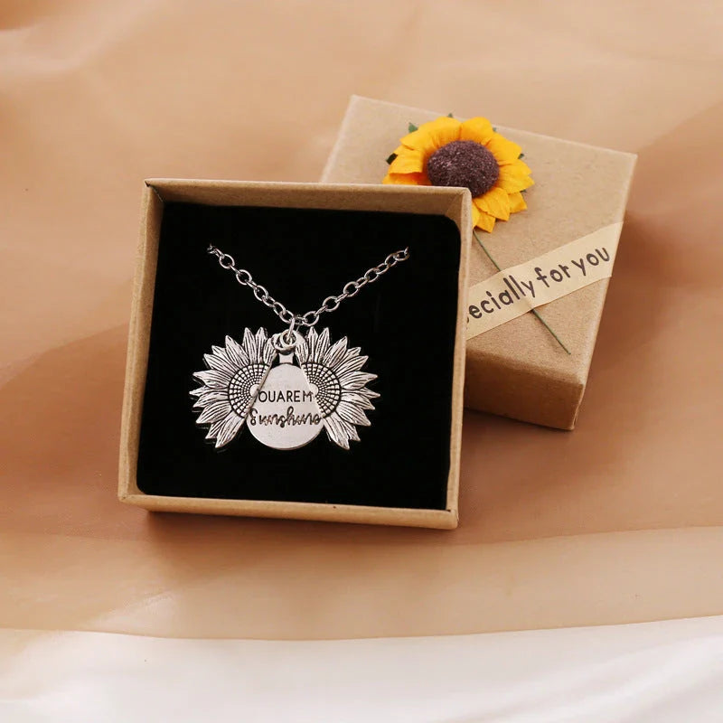 Radiant sunflower pendant necklace in various colors and quantities