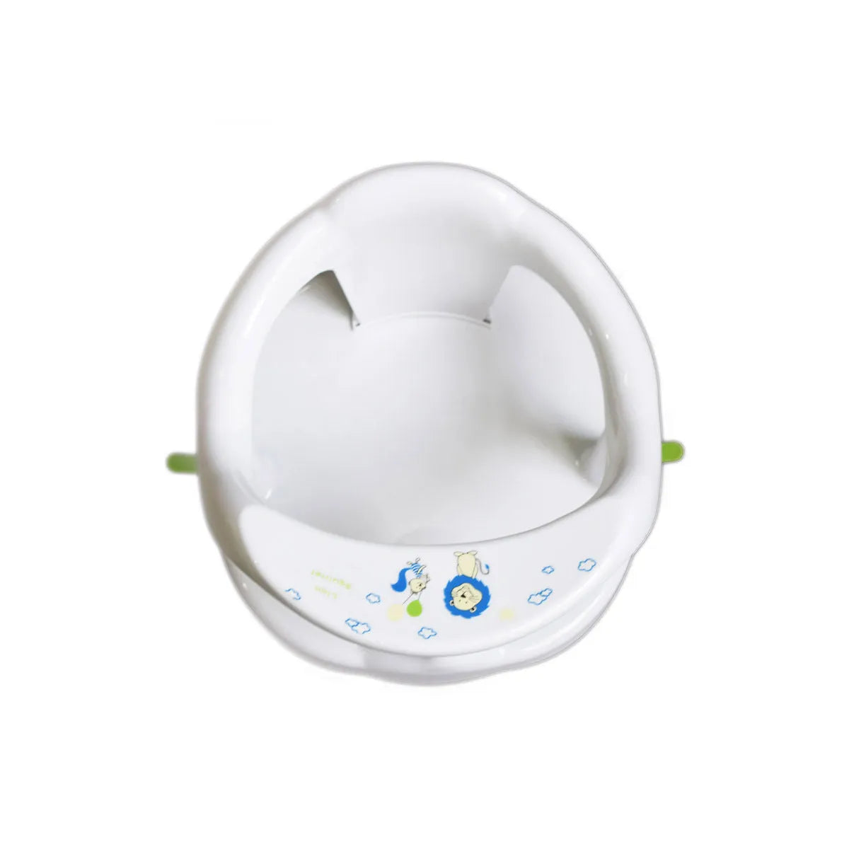 Baby shower stool in white on a bathroom floor, 32x32x21cm, PP and TPR construction