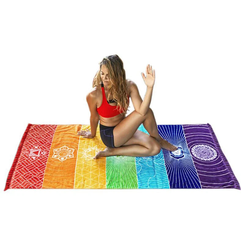 Bohemia India mandala pattern blanket with four-way stretch polyester measuring 150x150cm