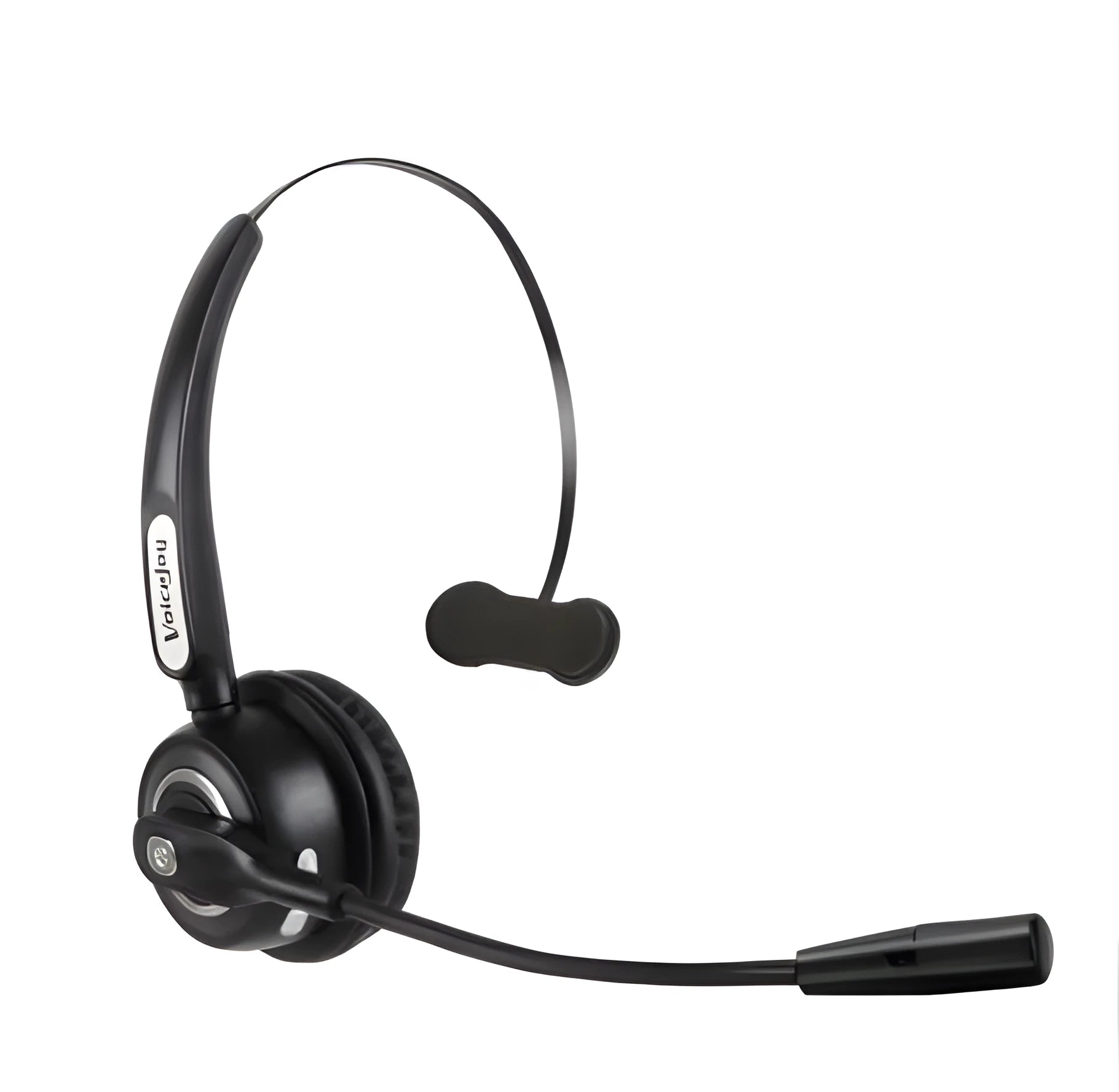 Truck driver Bluetooth headset with microphone showing ergonomic design for comfortable long-term wear.