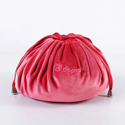 Cartoon Rabbit Ears Velvet Cosmetic Bag with self-adhesive closure in various colours