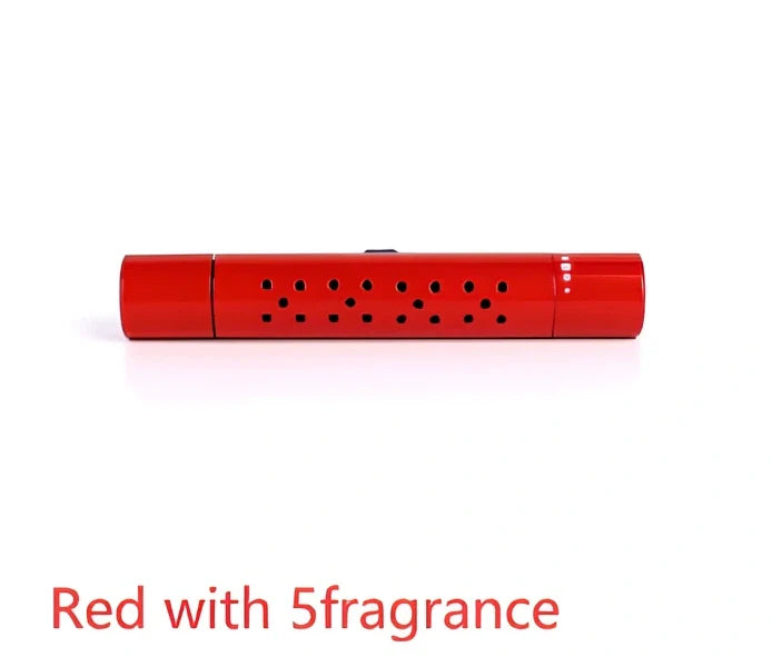 Silver aluminium alloy car vent clip-on air freshener, 83x13mm size, 46g, with replaceable fragrance cores