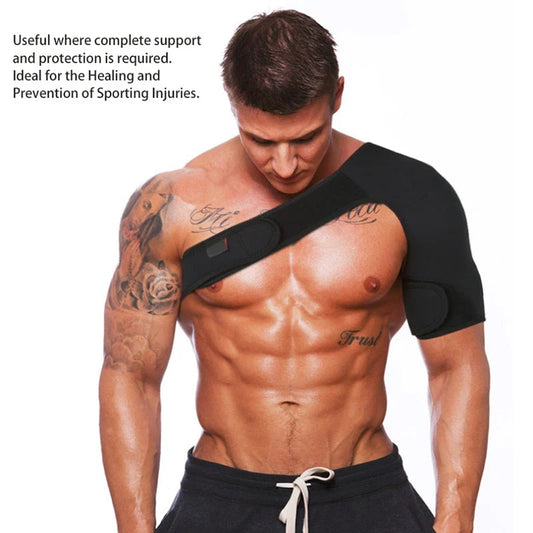 Adjustable neoprene shoulder support brace for arthritis and dislocation pain relief