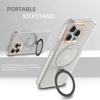 Sleek and functional magnetic wireless charging phone case with kickstand for iPhone in various colors