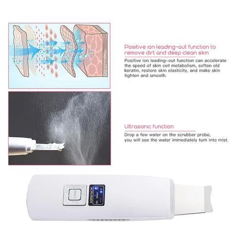 Ultrasonic Skin Scrubber for deep facial cleansing and acne removal