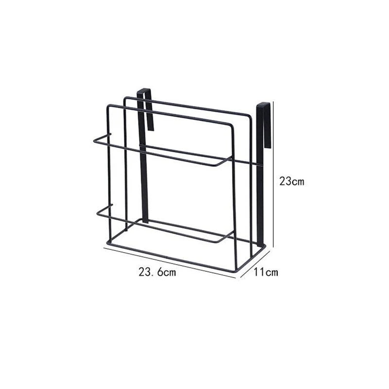 Double layer iron kitchen towel rack for chopping boards and towels