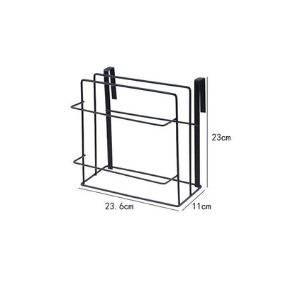 Double layer iron kitchen towel rack for chopping boards and towels