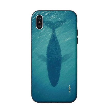 Silicone mobile phone case with whale pattern design for Apple iPhone protection