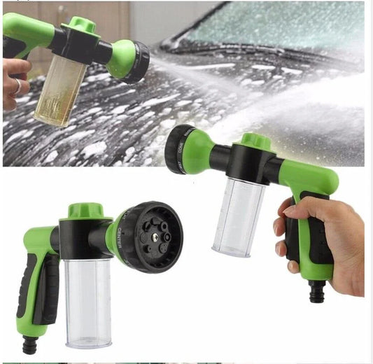 High-pressure foam spray gun with adjustable settings for effortless car, home, and garden cleaning