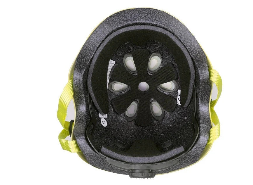 Children's roller skating protective helmet in blue, black, and yellow