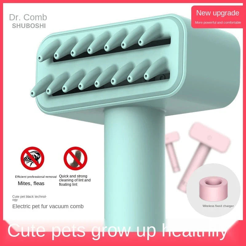 Wireless electric pet comb for flea removal and fur cleaning