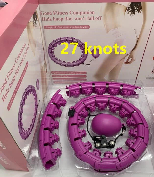 Magic Smart Hoop - Adjustable fitness hoop with massage features in pink, blue, and purple