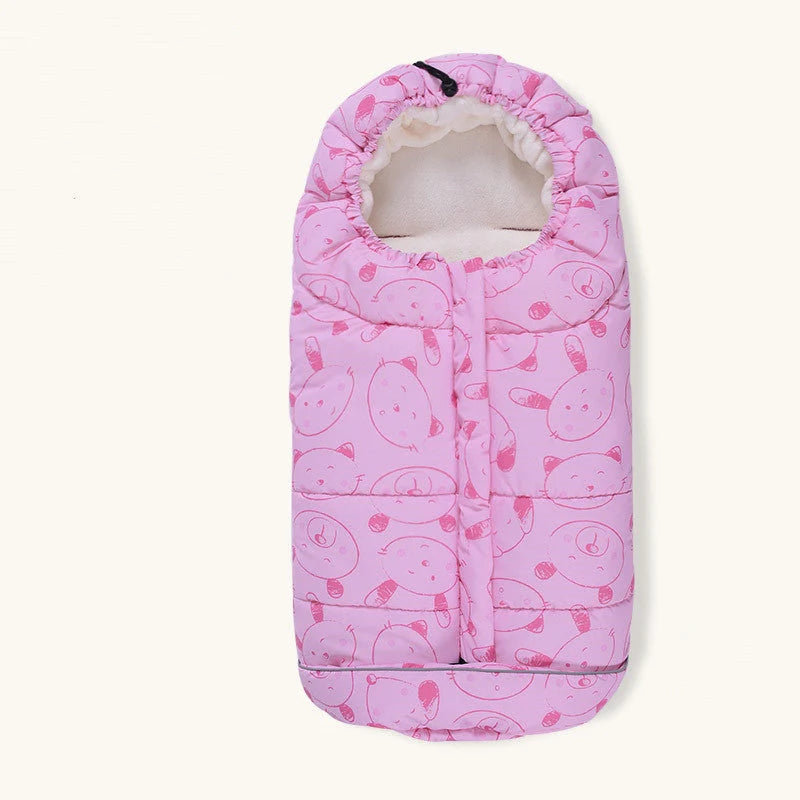 Winter windproof baby sleeping bag in velvet fabric, size 100x100cm