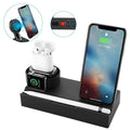 Eight in one wireless charging bracket black with 5 USB ports and wireless charging pad, ABS+PC fireproof material, compact size