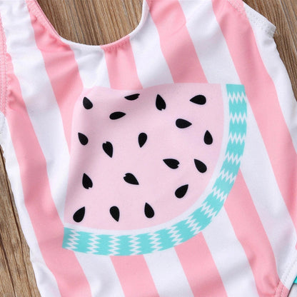 Pink baby girl's swimming suit with floral patterns, size L, for ages 18 months to 9 years