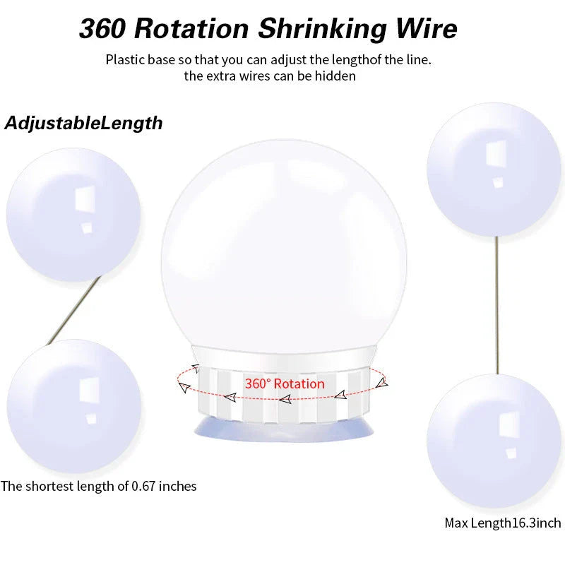 USB Touch Switch LED Mirror Light Bulb with adjustable dimming and natural white light