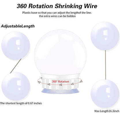 USB Touch Switch LED Mirror Light Bulb with adjustable dimming and natural white light