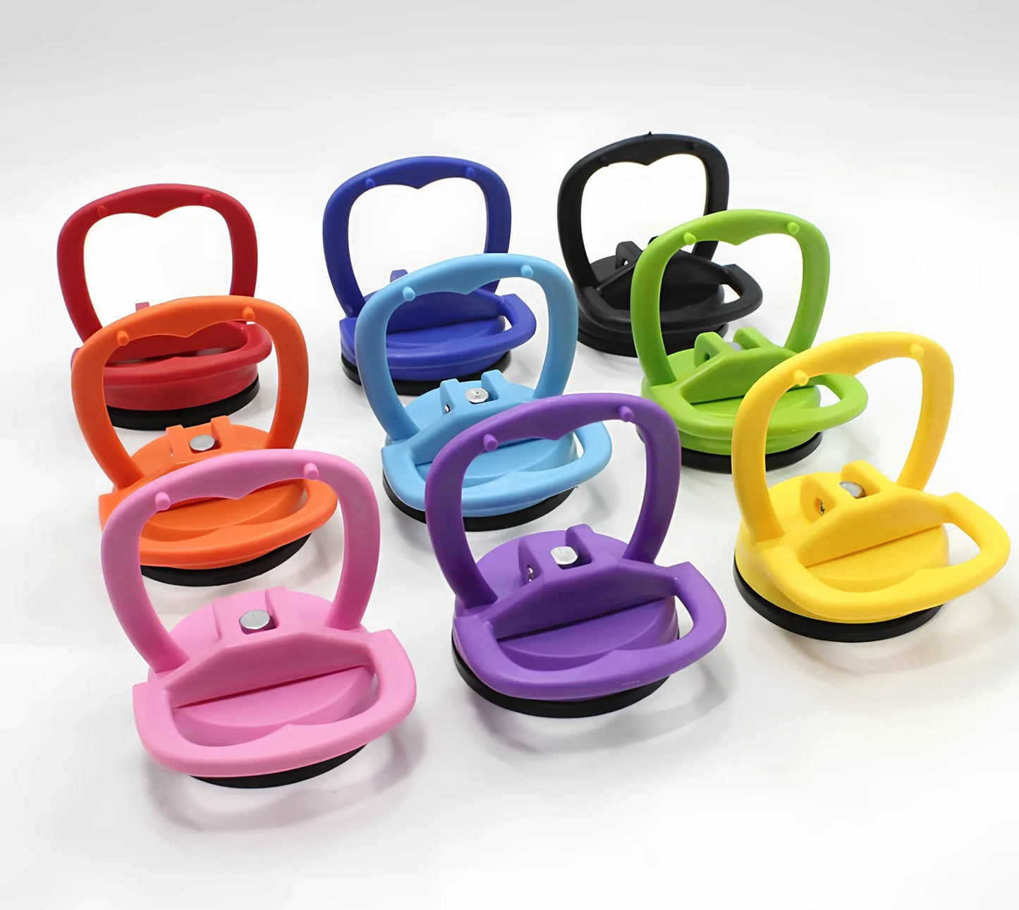 Black car dent repair sucker tool, 5.5x5.5x6.5cm plastic with silicone seal for 10kg pull on panels