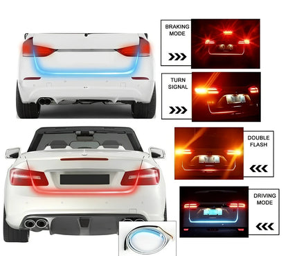 1.2m universal car trunk LED strip in colourful or ice blue, 5W 5050 LEDs for 12V vehicles