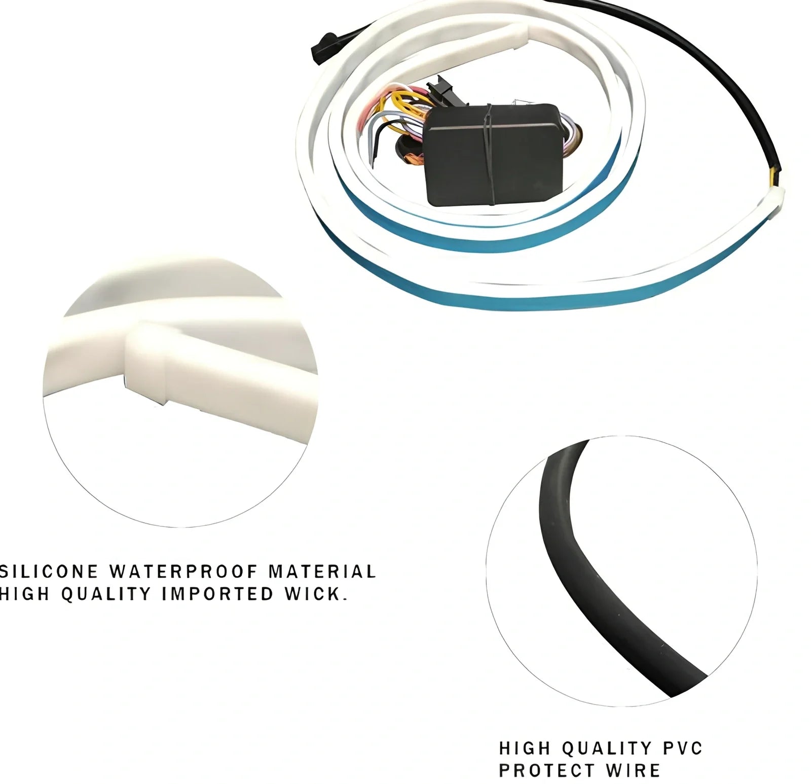 1.2m universal car trunk LED strip in colourful or ice blue, 5W 5050 LEDs for 12V vehicles