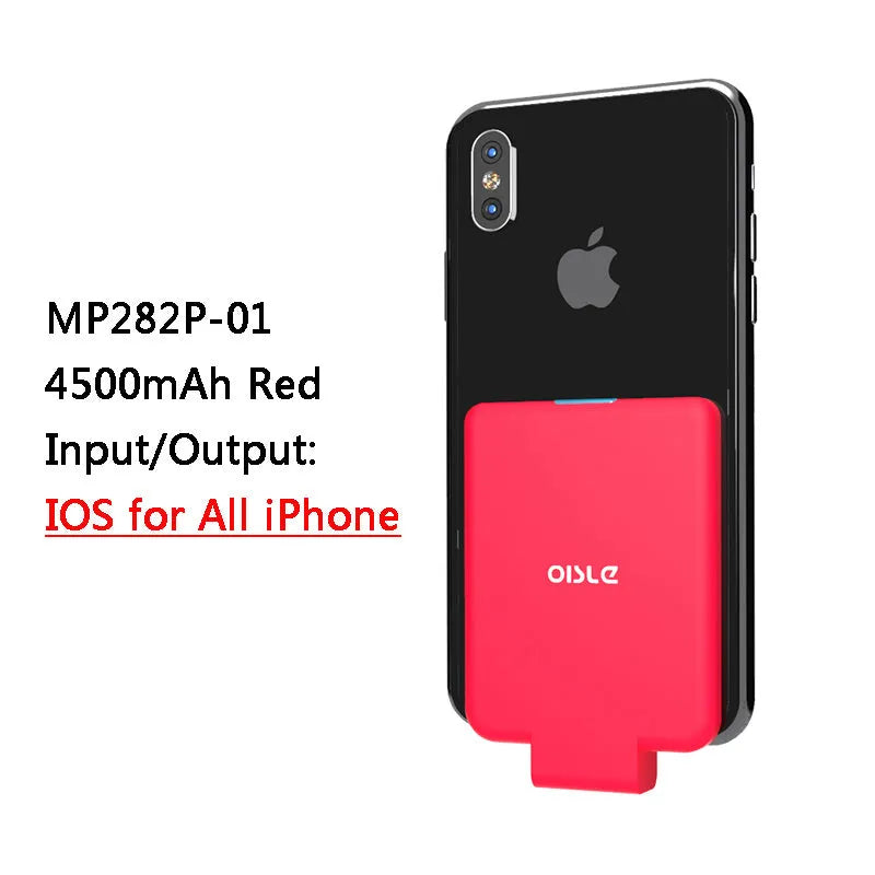 MP282P 4500mAh back clip battery pack in black white blue pink and red colour options