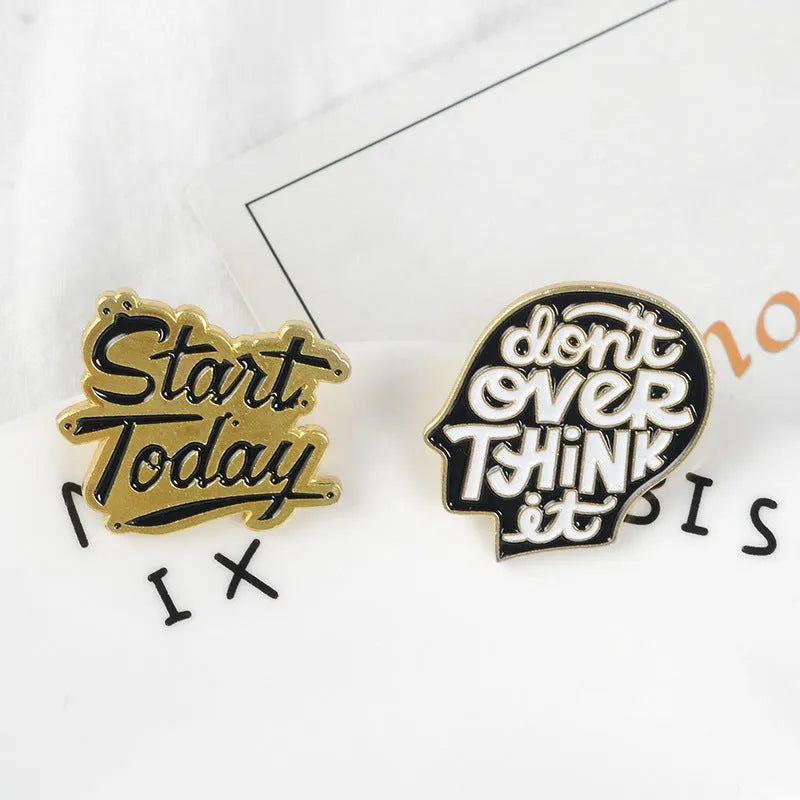 Letter jewelry brooch in alloy with baking varnish cartoon letter shape