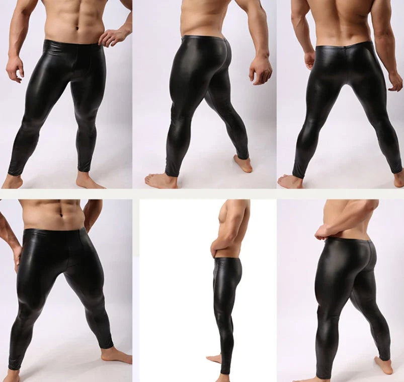 Sleek and stylish imitation leather performance pants with a milk silk fabric blend for maximum flexibility and breathability