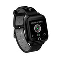Black smartwatch with integrated Bluetooth earbuds showing heart rate monitoring on 1.4-inch display