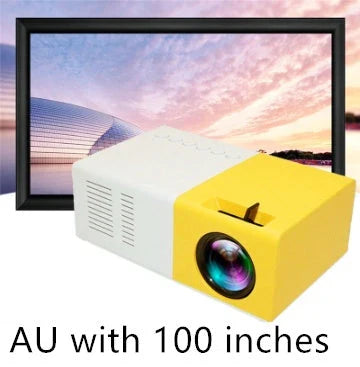 Portable home cinema mini projector with 3D HD LED display, HDMI, USB, and 1080P resolution