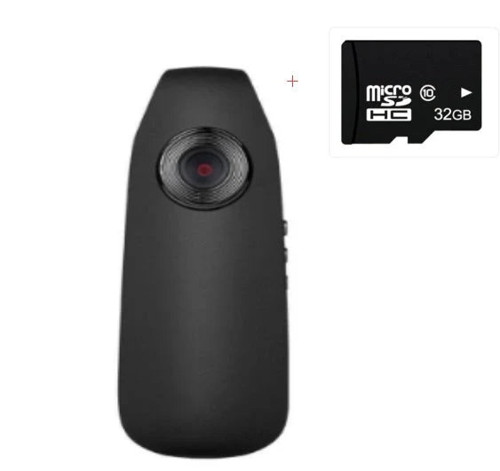 Mini HD 1080P video camera with one-click recording and motion detection