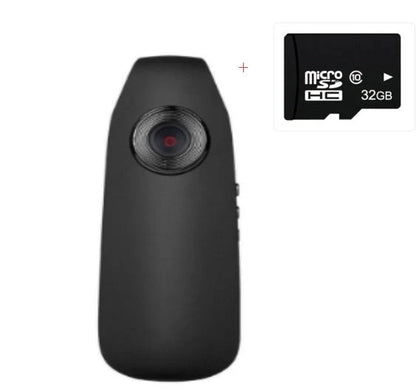 Mini HD 1080P video camera with one-click recording and motion detection