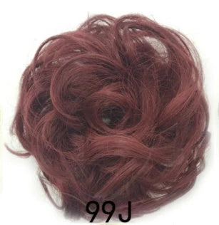 Synthetic wavy curly messy hair bun for women, 12cm diameter, high-temperature wire
