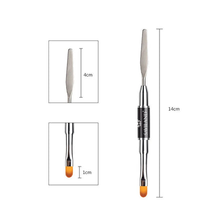 Manicure Double Head Phototherapy Brush Set for UV gel nails, black design