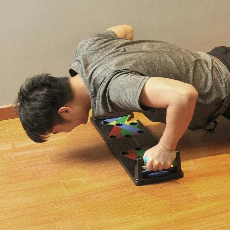 Nine-function push-up board for targeted upper body workouts